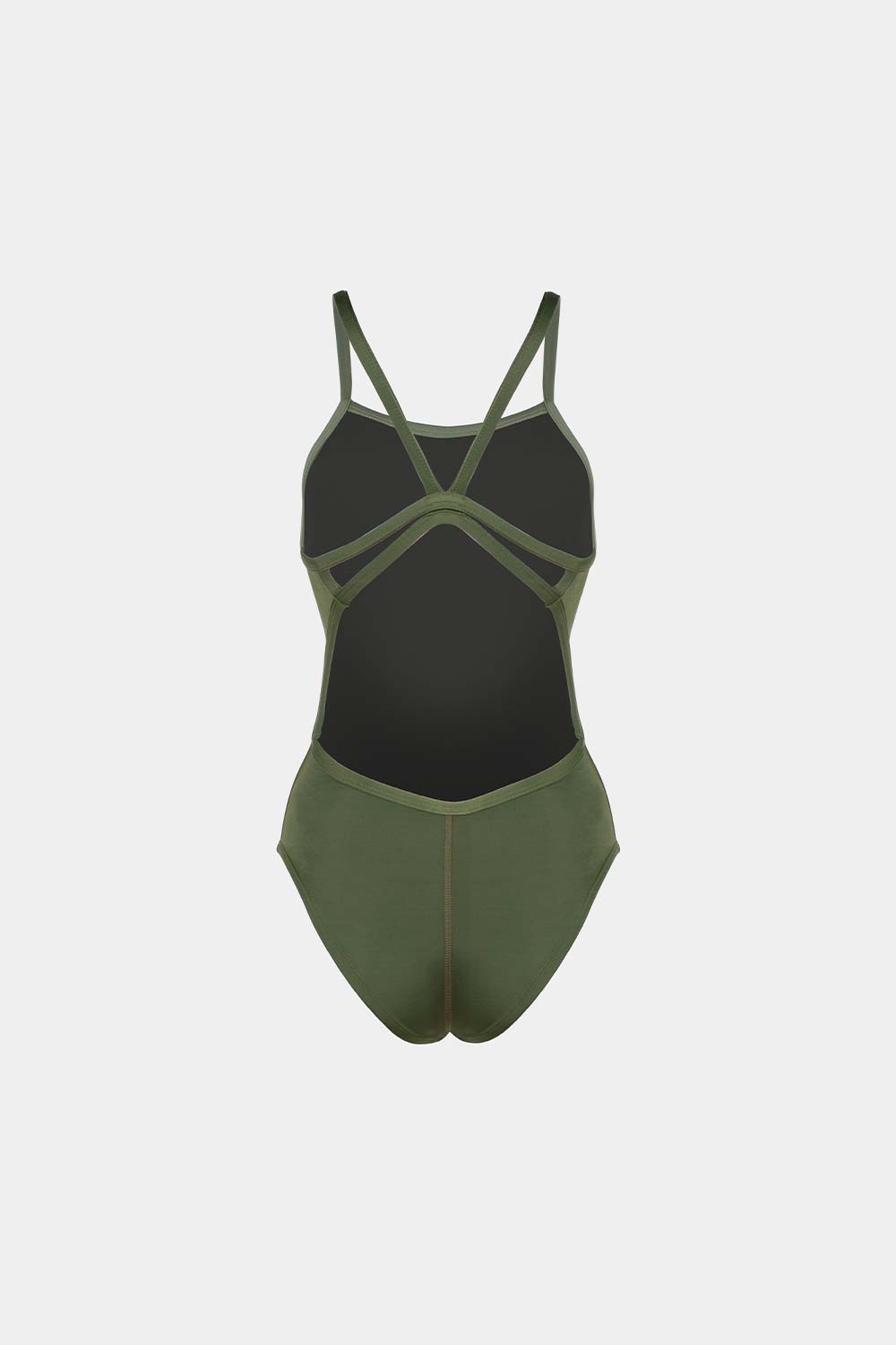 ENTERO DOBLE TIRA ESENCIAL VERDE MILITAR ESPALDA