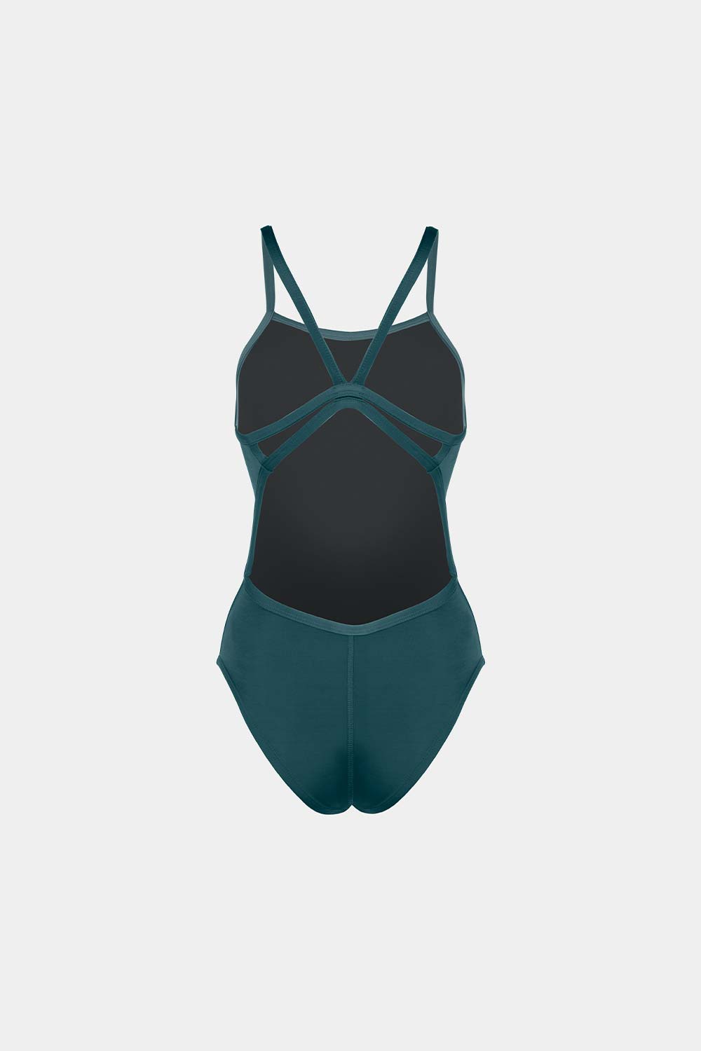 ENTERO DOBLE TIRA ESENCIAL VERDE OSCURO ESPALDA